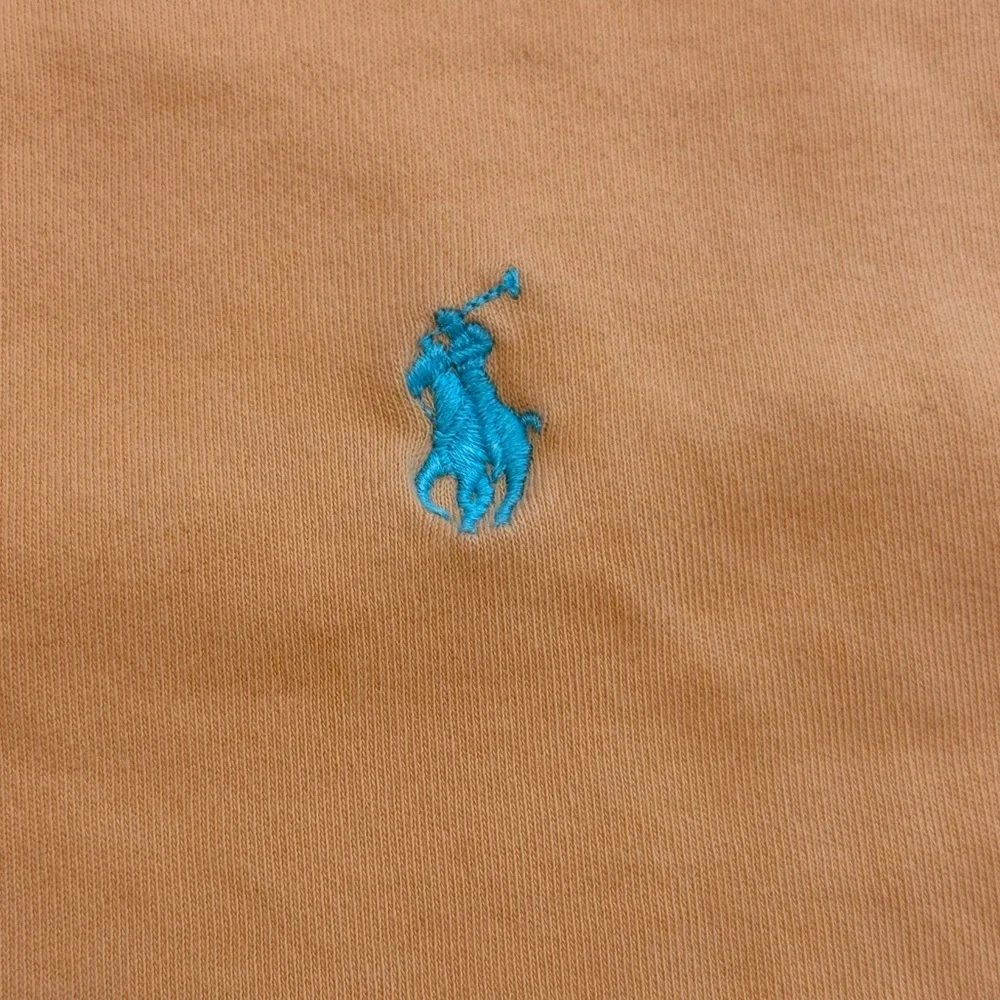 Polo Ralph Lauren Orange Cotton Short Sleeve V-Neck Polo‎ Shirt Men's Medium EUC